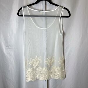 Banana Republic Women’s Sheer Embroidered Tank Top Petite Small Balletcore Fairy